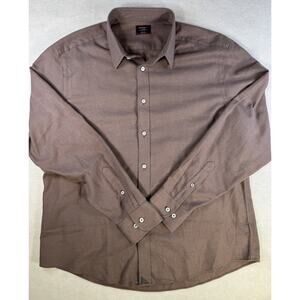 UnTuckit Wrinkle Free Regular Fit Vento Flannel Brown XL